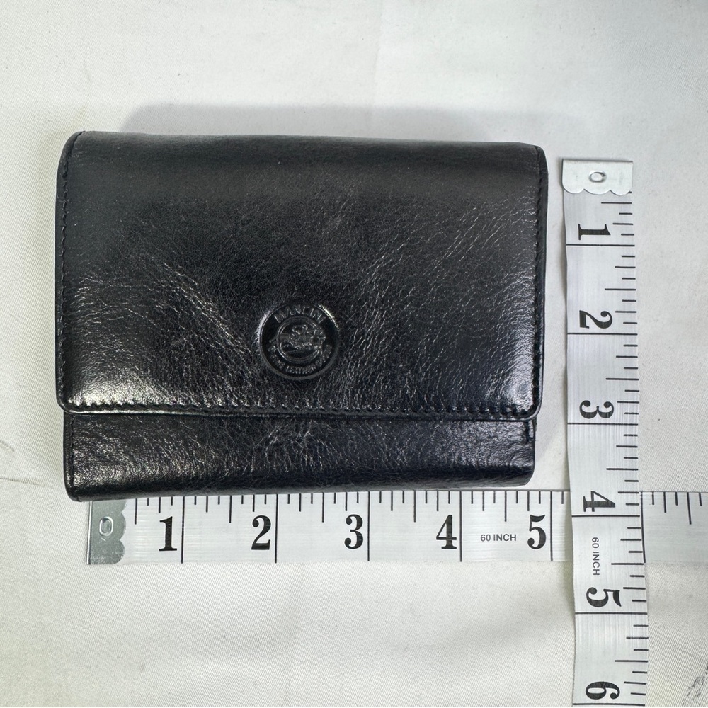 Mancini Black Leather Trifold Wallet Card Holder Coin Pocket Women's - Picture 7 of 8
